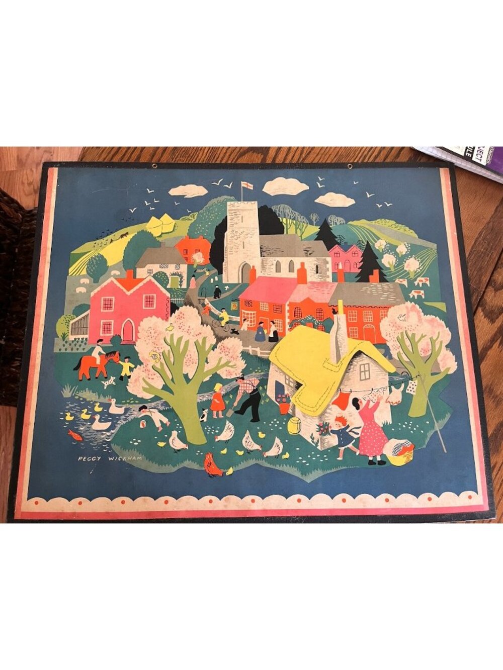 VTG Peggy Wickham Lithograph Print On Board Cleveland Museum MCM Art